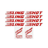Slingshot - RED on clear decal set - Old school bmx - Bmx Products AU