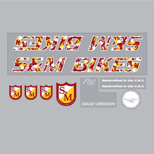 S&M - 2001 RV white decal set - old school bmx - Bmx Products AU