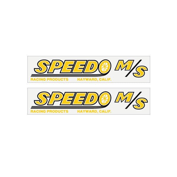 SPEEDO - Solid yellow MS bmx fork decals - old school bmx - Bmx Products AU