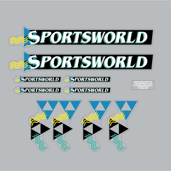 Sportsworld - Terminator - decal set - Old school bmx - Bmx Products AU