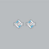 SUZUE - Diamond with blue (PAIR) hub decals for Black hubs - Old school bmx - Bmx Products AU