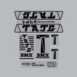 TAJG - Black Decal set - Old school bmx - Bmx Products AU
