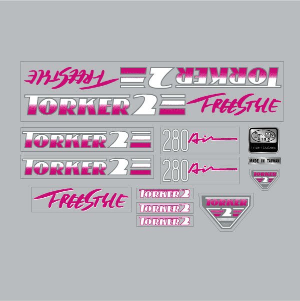 Torker - 1986 Torker 2 - 280 AIR Freestyle Magenta decal set - Bmx Products AU