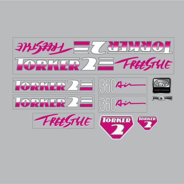 Torker - 1987 Torker 2 - 360 AIR Freestyle Magenta decal set - Bmx Products AU