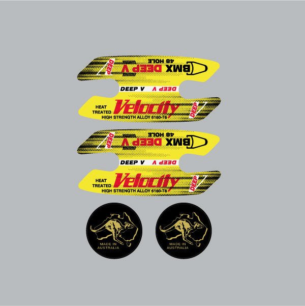 Velocity - Deep V - 48H rim decals - Old school bmx - Bmx Products AU