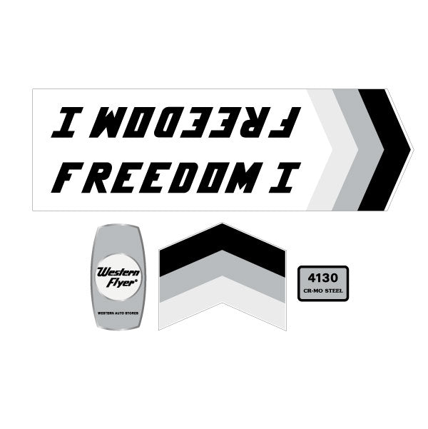 Western Flyer - Freedom I decal set on clear - old school bmx - Bmx Products AU