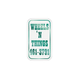 Wheels 'N Things - Metallic Green seat tube decal - old school bmx - Bmx Products AU