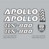 Apollo - Apache - White decal set - old school bmx - Bmx Products AU
