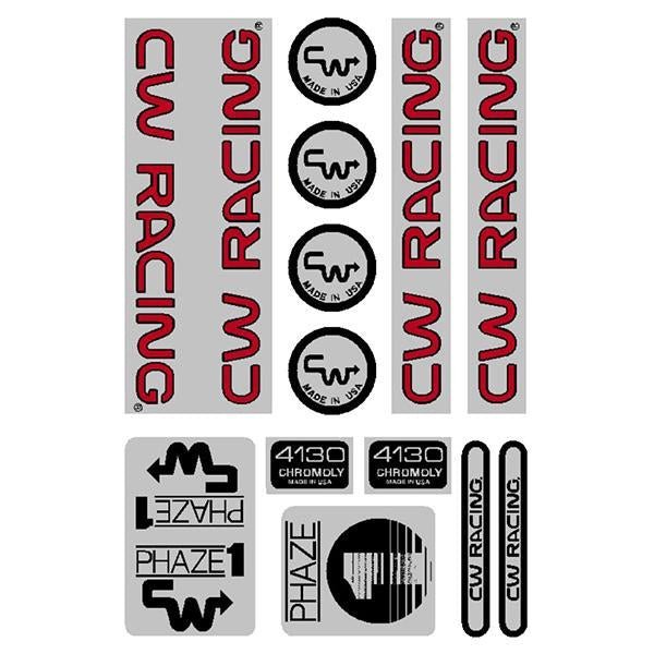 CW - Phase 1 - 84/85 Red over Chrome Decal set - old school bmx - Bmx Products AU