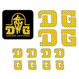 DG - CURVED D decal set - YELLOW PRISM - Old school bmx - Bmx Products AU