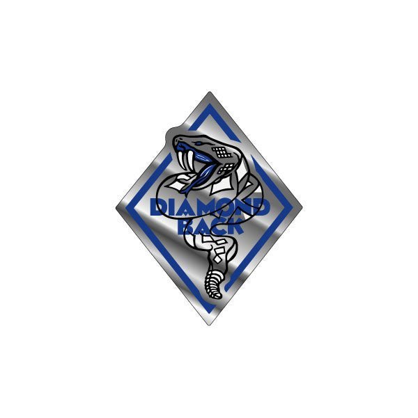 Diamond Back - Chrome & Blue "STICKEMUP" Head Tube Decal - Old school bmx - Bmx Products AU