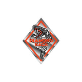 Diamond Back - Chrome & Orange "STICKEMUP" Head Tube Decal - Old school bmx - Bmx Products AU