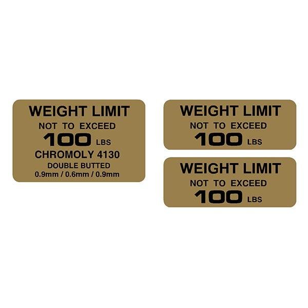 Diamond Back - Turbolite Weight rating decals - Old school bmx - Bmx Products AU