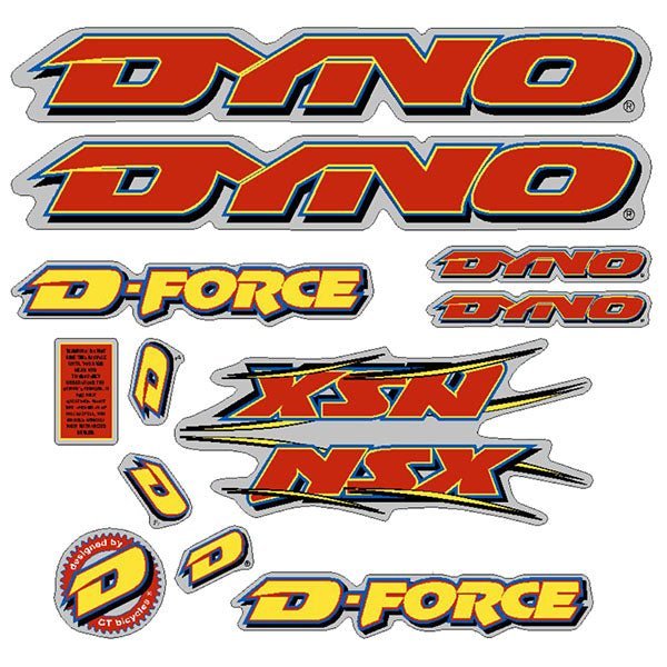 DYNO - 1996 NSX decal set on chrome - old school bmx - Bmx Products AU