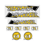 GT - 1986 PRO Performer - Yellow and Black on Clear - decal set - Old school bmx - Bmx Products AU