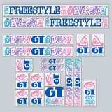 GT - 1989 Pro Freestyle TOUR - Blue on Clear decal set - Old school bmx - Bmx Products AU