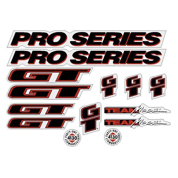 GT - 1992 Pro Series - For yellow frame - decal set - Old school bmx - Bmx Products AU
