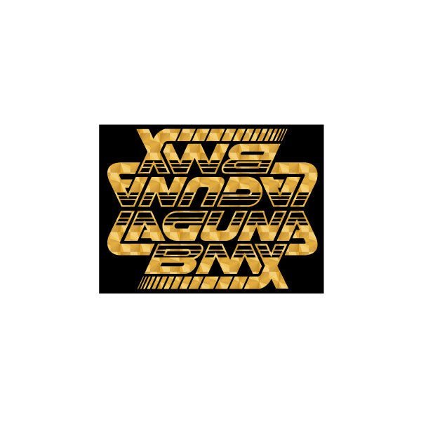 Laguna - BMX Black gold PRISM downtube decal - old school bmx - Bmx Products AU