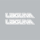 Laguna - Die cut White fork decals - old school bmx - Bmx Products AU