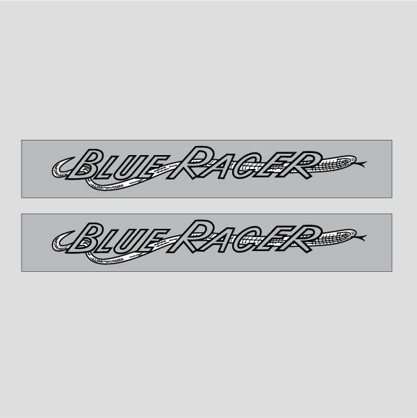 Littlejohn Murphy Inc - BLUE RACER down tube Decal - old school bmx - Bmx Products AU