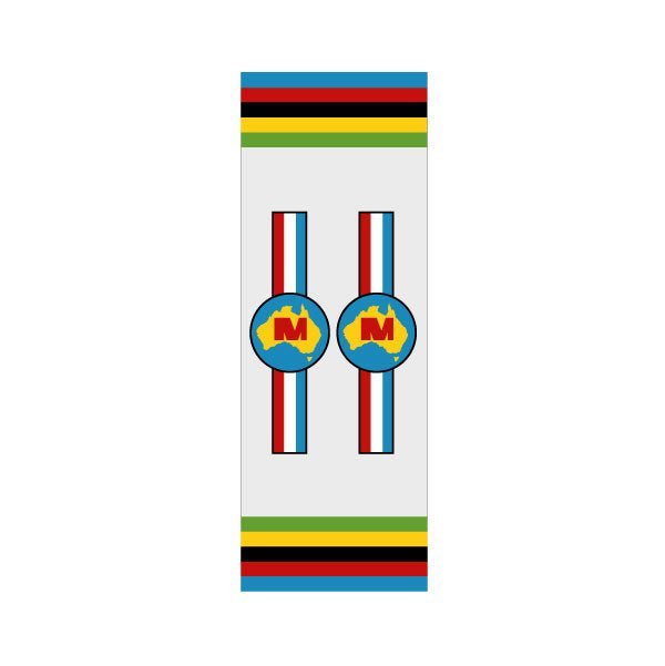 Madison - T CRUISER Seat tube decal - AUSTRALIA 2 STRIPE - CLEAR - old school bmx - Bmx Products AU