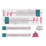 Mongoose - 1987 M1 decal set - blue frame - old school bmx - Bmx Products AU