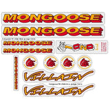 Mongoose - 1994 Villain for blue "grunge" or chrome frame - Decal set - old school bmx - Bmx Products AU
