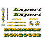 Mongoose - 1995 Expert Pro - Yellow Green Decal set - old school bmx - Bmx Products AU
