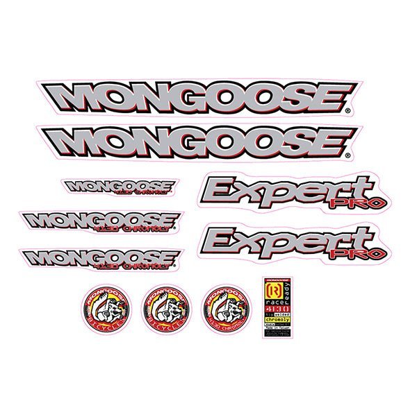 Mongoose - 1996 Expert Pro 24 - for chrome frame Decal set - old school bmx - Bmx Products AU