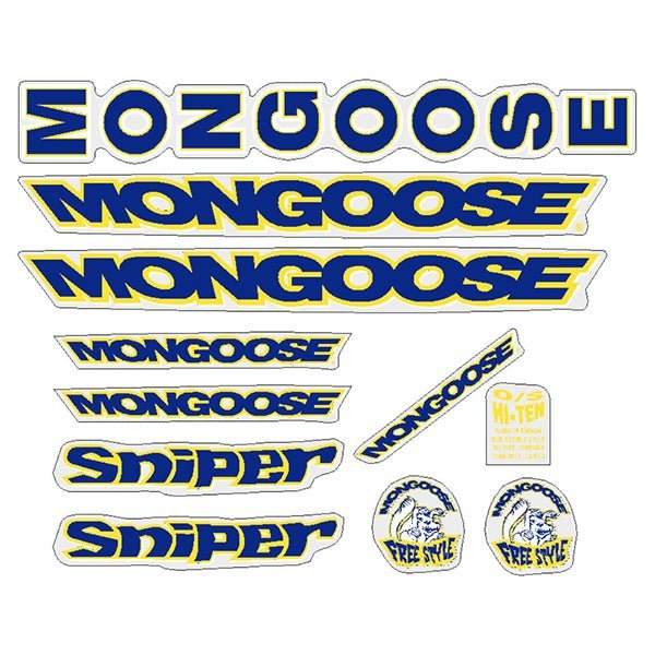Mongoose - 1998 Sniper for black frame - Decal set - old school bmx - Bmx Products AU