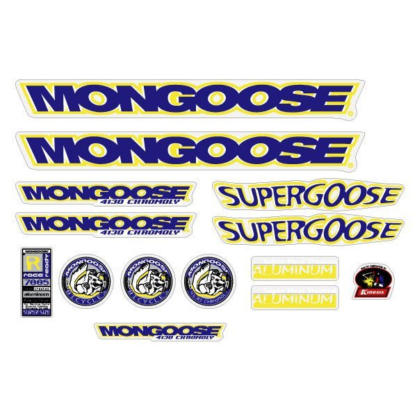 Mongoose - 1998 Supergoose for Black frame - Decal set - old school bmx - Bmx Products AU