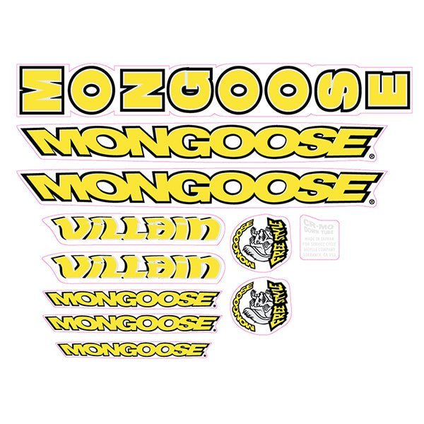 Mongoose - 1998 Villain for Green frame - Decal set - old school bmx - Bmx Products AU
