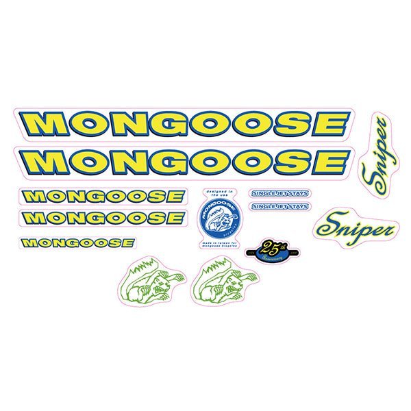 Mongoose - 1999 Sniper for Green frame - Decal set - old school bmx - Bmx Products AU