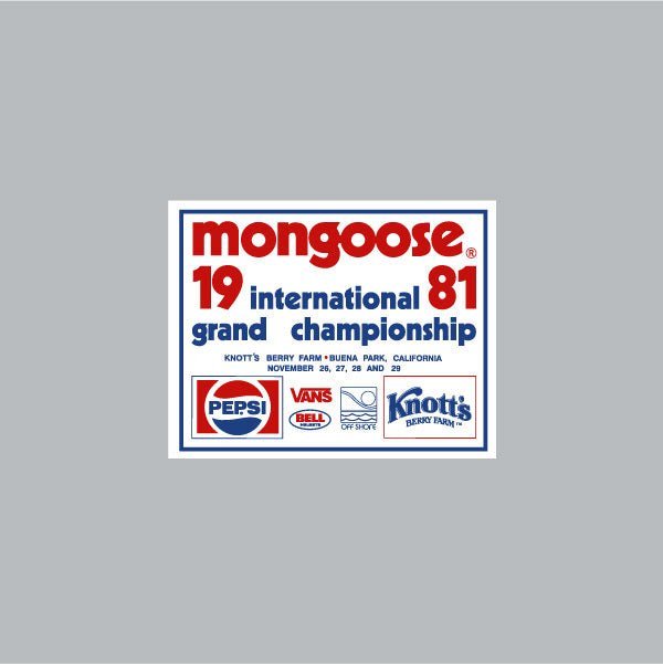 Mongoose - Participant 1981 Knotts Berry Farm White decal - Old school bmx - Bmx Products AU