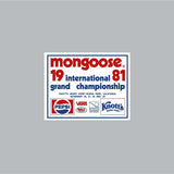 Mongoose - Participant 1981 Knotts Berry Farm White decal - Old school bmx - Bmx Products AU