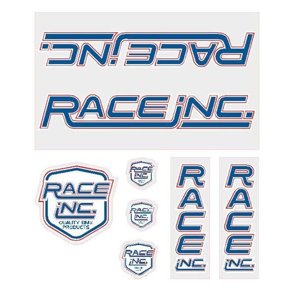 Race Inc - Red white and blue decal set - Old school bmx - Bmx Products AU