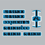 Raleigh - Maverick - BLUE bmx decal set - Old school bmx - Bmx Products AU