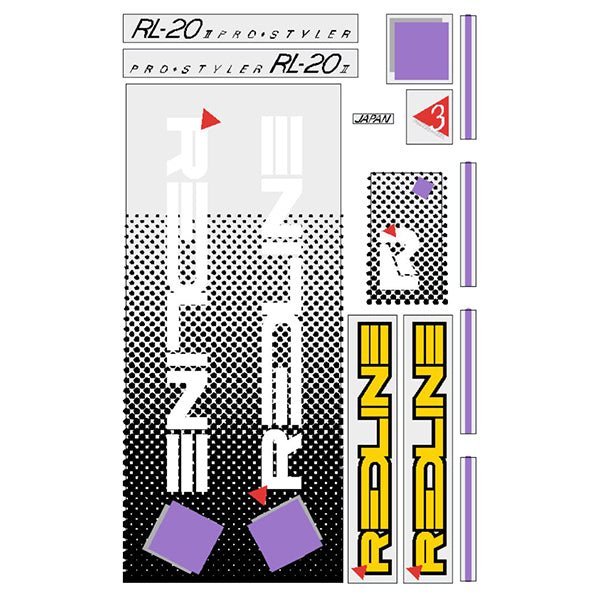 Redline - 1985 RL20II for Hazard Yellow frame Decal set - Old school bmx - Bmx Products AU