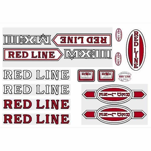 Redline - MXIII early font decal set - Old school bmx - Bmx Products AU
