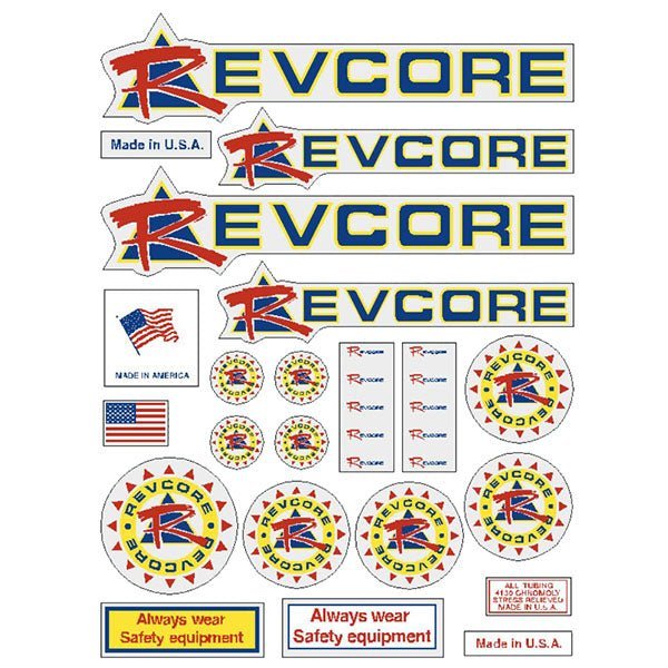 REVCORE - Gen 2 Blue triangle on clear decal set - old school bmx - Bmx Products AU