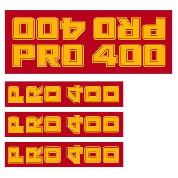 Road King BMX PRO 400 Yellow - red - PRISM decal set - Old School BMX - Bmx Products AU
