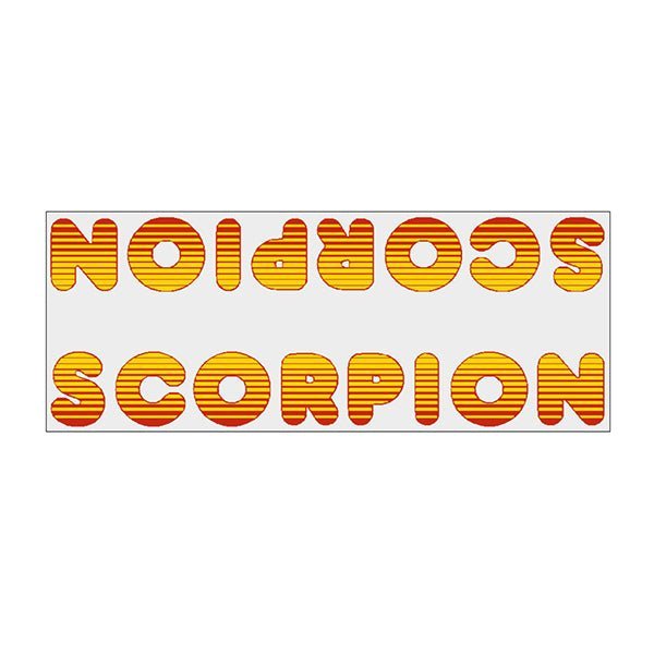 Scorpion BMX - Gen 3 - Yellow Red Down Tube decal - Old school bmx - Bmx Products AU