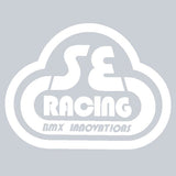 SE Racing - 80'S Head tube decal - Gen 2 WHITE on clear - Old school bmx - Bmx Products AU