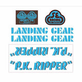 SE Racing - 80'S PK Ripper decal set in baby blue with brown shadow - Old school bmx - Bmx Products AU