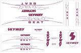 Skyway 1985 - StreetBeat Magenta decal set - old school bmx - Bmx Products AU