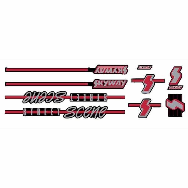 Skyway 1988 - Street Scene RED BLACK decal set - old school bmx - Bmx Products AU