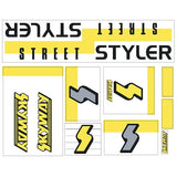 Skyway 1988 - Street Styler FLURO YELLOW decal set - old school bmx - Bmx Products AU