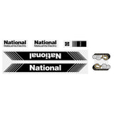 Tange - National - Matsushita - Black decal set - Old school bmx - Bmx Products AU