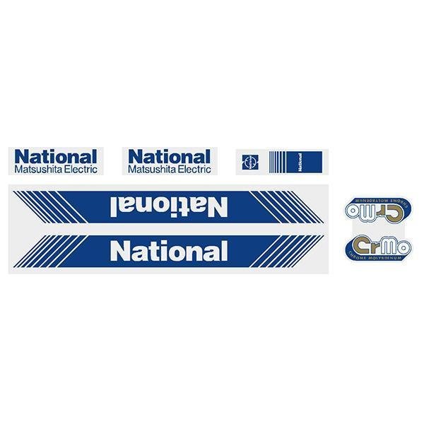 Tange - National - Matsushita - Blue decal set - Old school bmx - Bmx Products AU