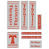 Thruster - BI POWER RED T on chrome decal set - old school bmx - Bmx Products AU